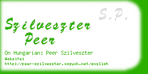 szilveszter peer business card